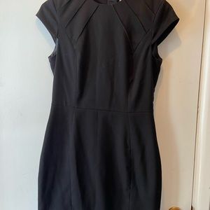 H&M crop sleeve black dress knee length